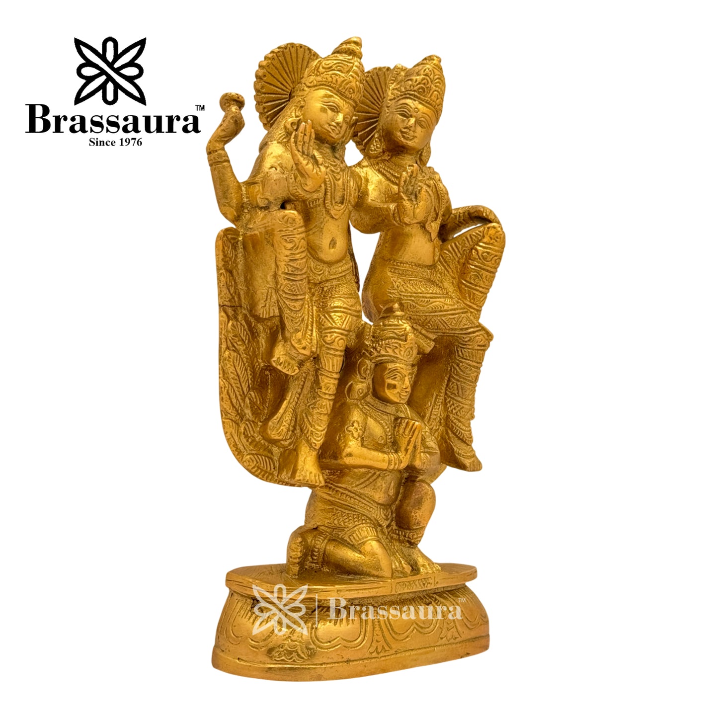 Brass Vishnu laxmi and Garud Idol for Home and Decor Weight 2.2 Kg Height 21 cm