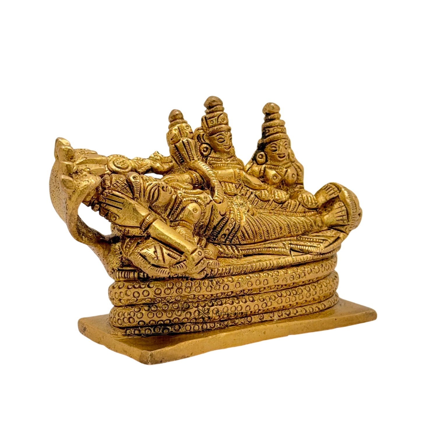 Brass Vishnu Laxmi Murti for Home and Decor Show Piece Height 11 cm Weight .6 Kg