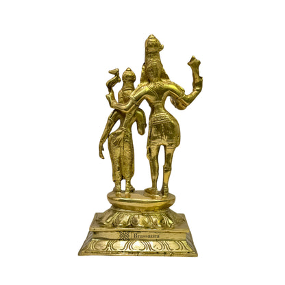 Brass Shiva Parvati Murti for Home and Decor ShowPiece for Living Room Handmade Height 25 cm Weight 1.8 Kg