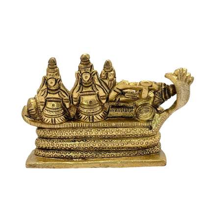 Brass Vishnu Laxmi Murti for Home and Decor Show Piece Height 11 cm Weight .6 Kg