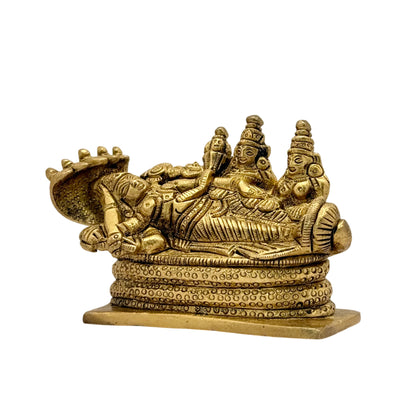 Brass Vishnu Laxmi Murti for Home and Decor Show Piece Height 11 cm Weight .6 Kg