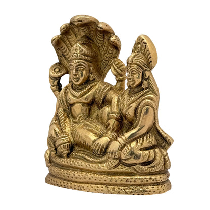 Brass Vishnu Laxmi Murti for Home and Decor Show Piece Gift Height 13 cm Weight .7 Kg