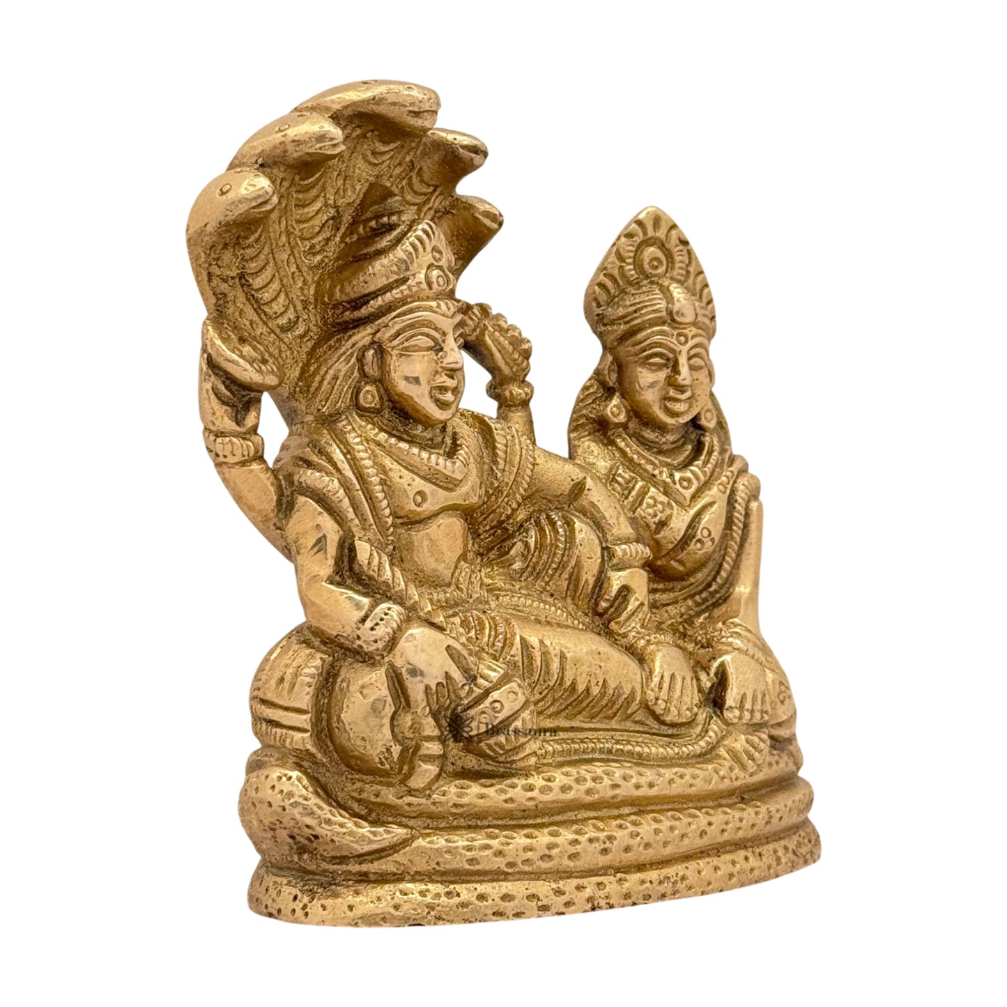 Brass Vishnu Laxmi Murti for Home and Decor Show Piece Gift Height 13 cm Weight .7 Kg