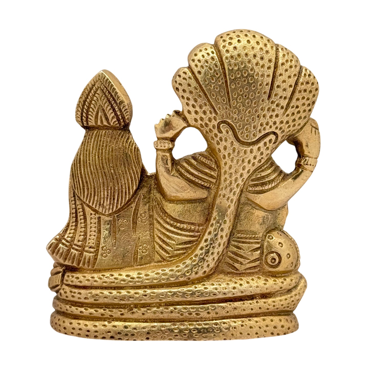 Brass Vishnu Laxmi Murti for Home and Decor Show Piece Gift Height 13 cm Weight .7 Kg