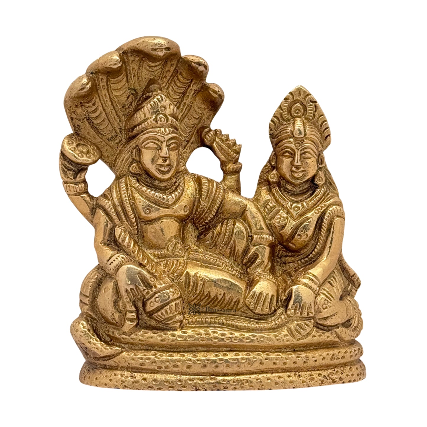 Brass Vishnu Laxmi Murti for Home and Decor Show Piece Gift Height 13 cm Weight .7 Kg