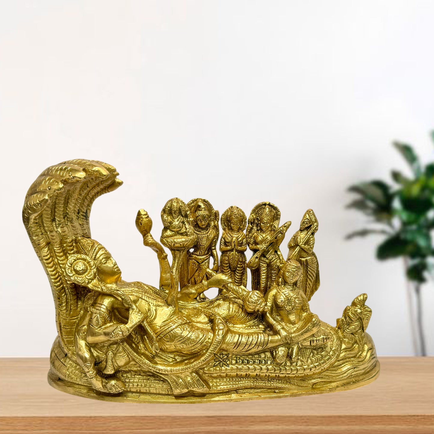 Brass Vishnu Laxmi Family Murti for Home and Decor Diwali Gift Height 16 cm Weight 2.2 Kg