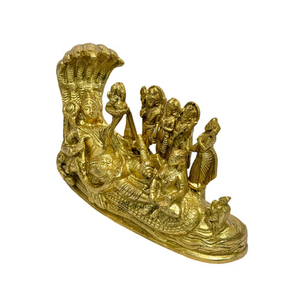 Brass Vishnu Laxmi Family Murti for Home and Decor Diwali Gift Height 16 cm Weight 2.2 Kg