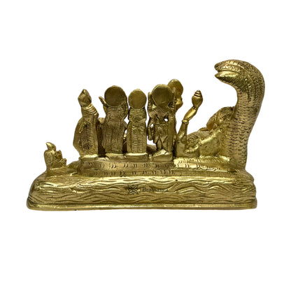 Brass Vishnu Laxmi Family Murti for Home and Decor Diwali Gift Height 16 cm Weight 2.2 Kg