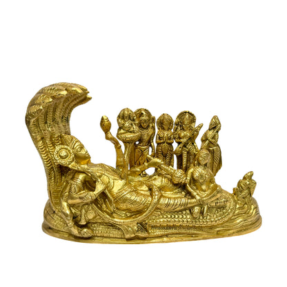 Brass Vishnu Laxmi Family Murti for Home and Decor Diwali Gift Height 16 cm Weight 2.2 Kg