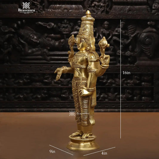 Brassaura® Brass Balaji Standing , Golden finish 16" Inches