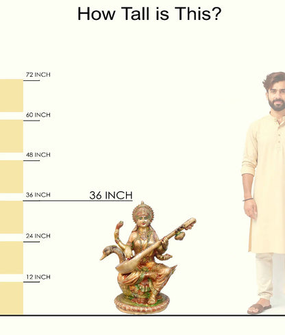 ब्रासोरा® वृंदावन वेणुगोपाल कृष्ण पीतल की प्रतिमा मोर के साथ | एंटीक नीला और सुनहरा रंग | ऊँचाई 20 इंच