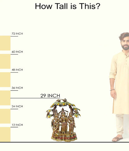 Brassaura® Brass Ram Darbar Idol with Mango Tree | Height 29 Inches