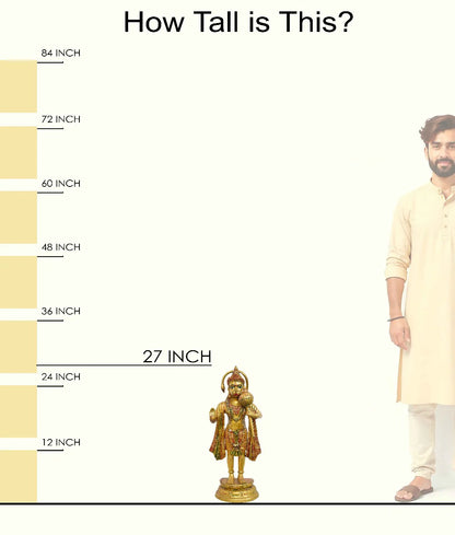 ब्रासोरा® वृंदावन वेणुगोपाल कृष्ण पीतल की प्रतिमा मोर के साथ | एंटीक नीला और सुनहरा रंग | ऊँचाई 20 इंच
