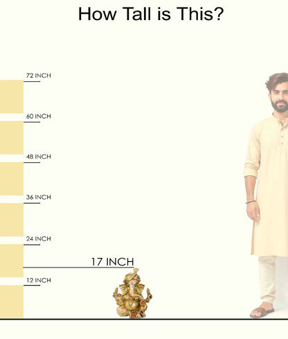 ब्रासोरा® वृंदावन वेणुगोपाल कृष्ण पीतल की प्रतिमा मोर के साथ | एंटीक नीला और सुनहरा रंग | ऊँचाई 20 इंच