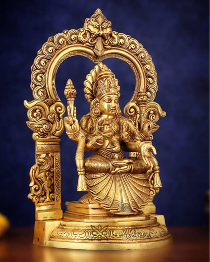 Pure Brass Goddess Padmavathi Lakshmi Statue with Thiruvarchi – 18 Inch Height, 12.5 kg Weight | Superfine Handmade Hindu Idol for Pooja & Decor