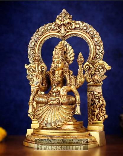 Pure Brass Goddess Padmavathi Lakshmi Statue with Thiruvarchi – 18 Inch Height, 12.5 kg Weight | Superfine Handmade Hindu Idol for Pooja & Decor