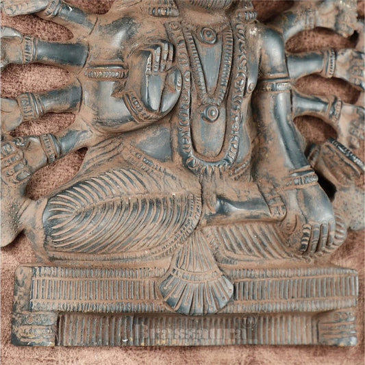 Brassaura™ Brass Hanuman Wall Hanging – Height 8 Inches & Weight 2 Kgs | Antique Sandstone Finish