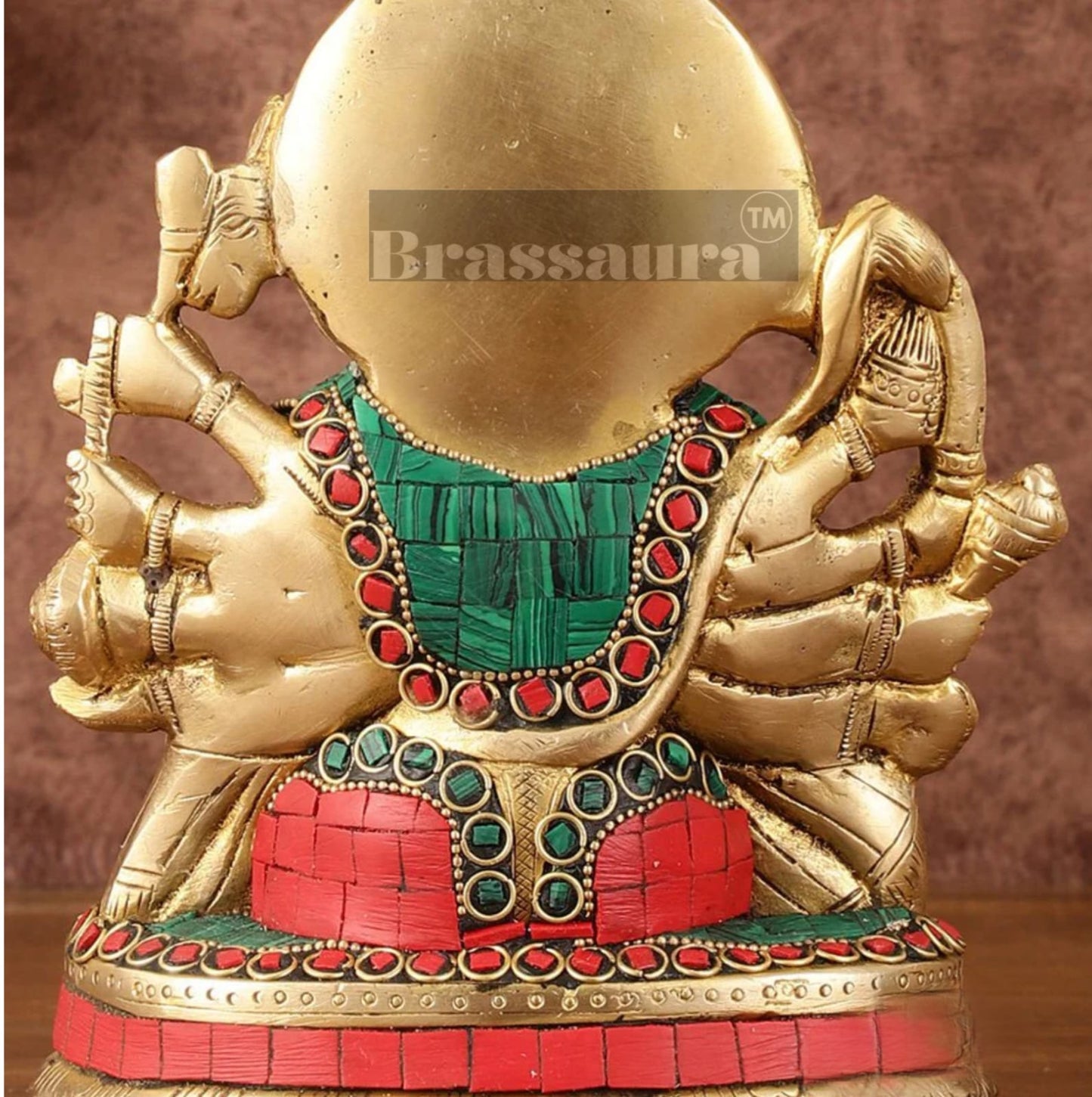 Brassaura™ Superfine Brass Panchmukhi Hanuman Murti – Height 6.5 Inches & Weight 2 Kgs | Handcrafted Miniature Idol