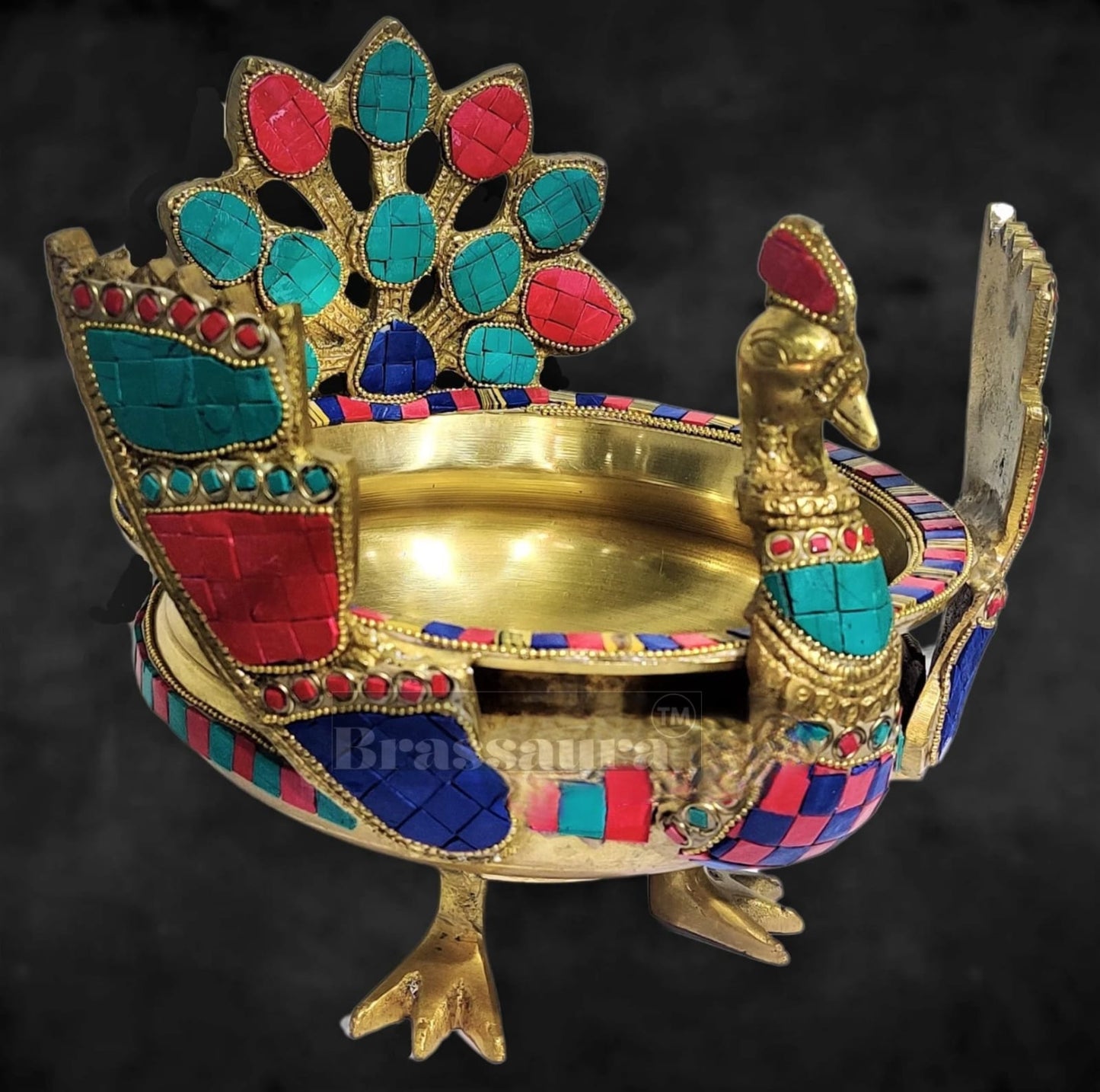 Brassaura™ Intricately Handcrafted Brass Urli – 2 kgs, 9 Inches Height – Traditional Decorative Bowl for Home Ambiance