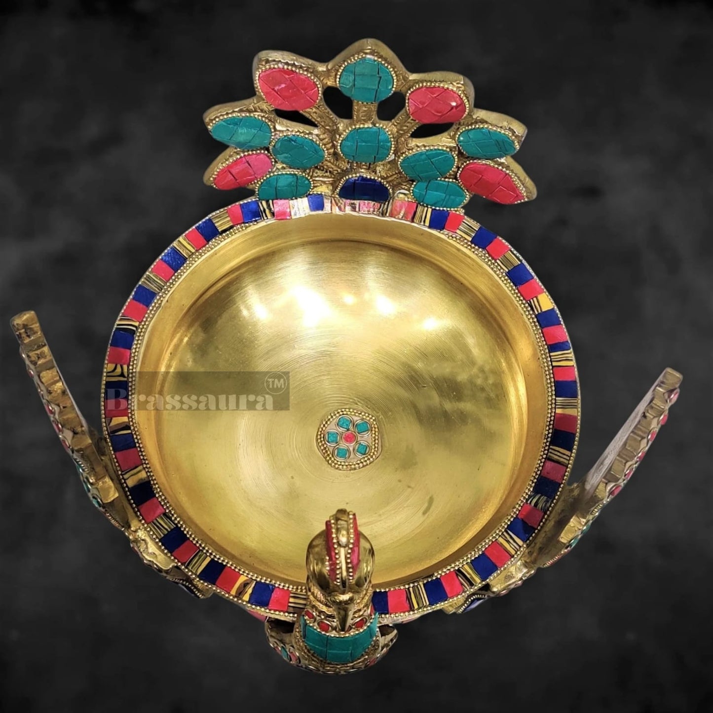 Brassaura™ Intricately Handcrafted Brass Urli – 2 kgs, 9 Inches Height – Traditional Decorative Bowl for Home Ambiance