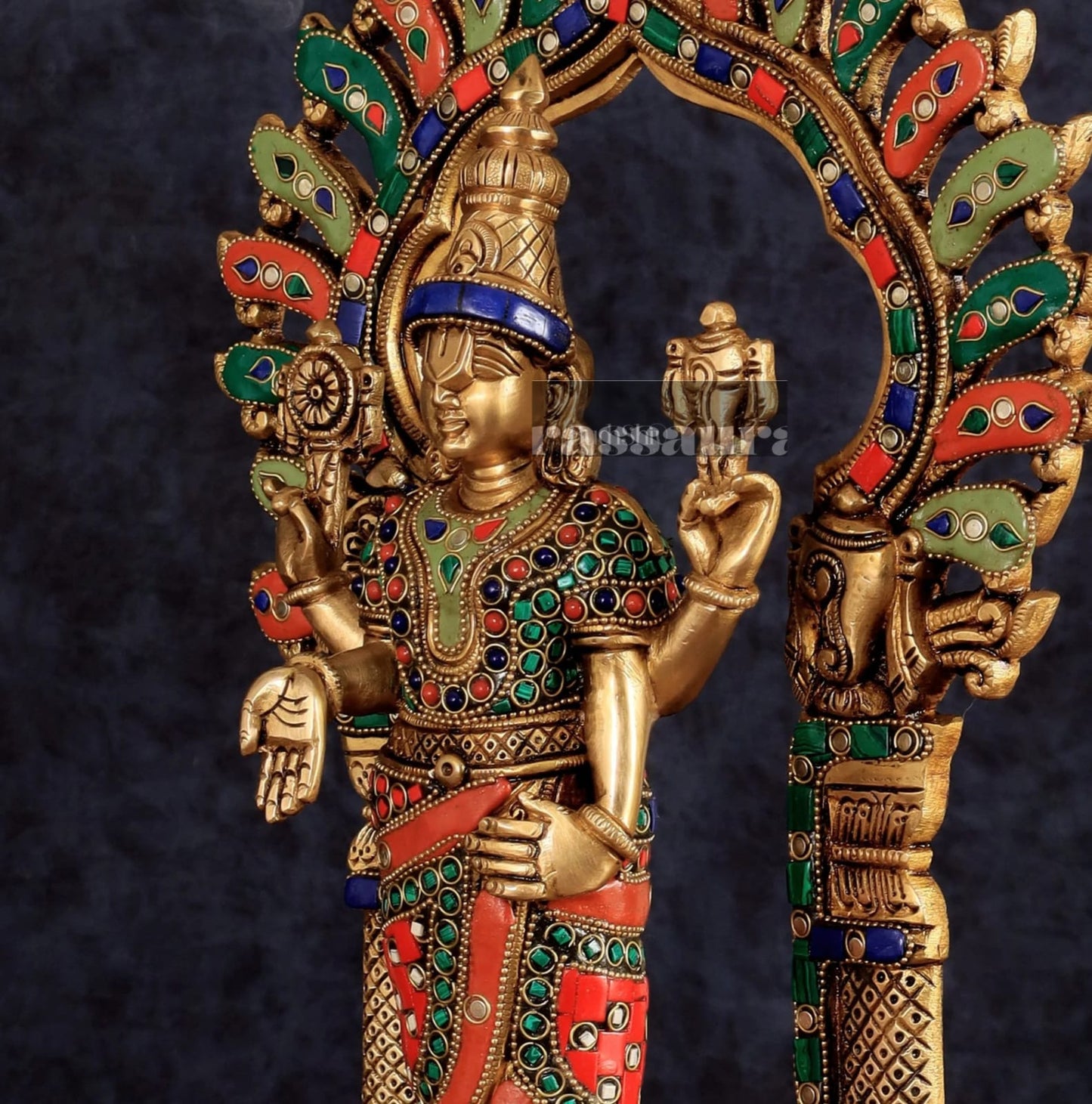 Brassaura™ Brass Lord Venkateshwara Swamy Statue with Prabhavali – 17 Inches, 7.6 Kgs