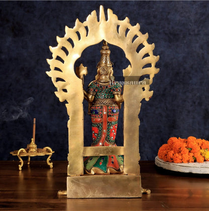 Brassaura™ Brass Lord Venkateshwara Swamy Statue with Prabhavali – 17 Inches, 7.6 Kgs