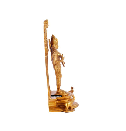 Brassaura™ Handcrafted Pure Brass Lord Vishnu with Garuda & Goddess Lakshmi with Elephants | 9 Inches Height | 4 KG (Pair) | Finely Detailed with Prabhavalis