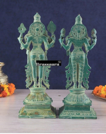 Brassaura™ Exquisitely Detailed Brass Idols Pair – 15-Inch, 9.3kg – Symbol of Prosperity, Protection & Divine Grace for Home Temple or Sacred Spaces