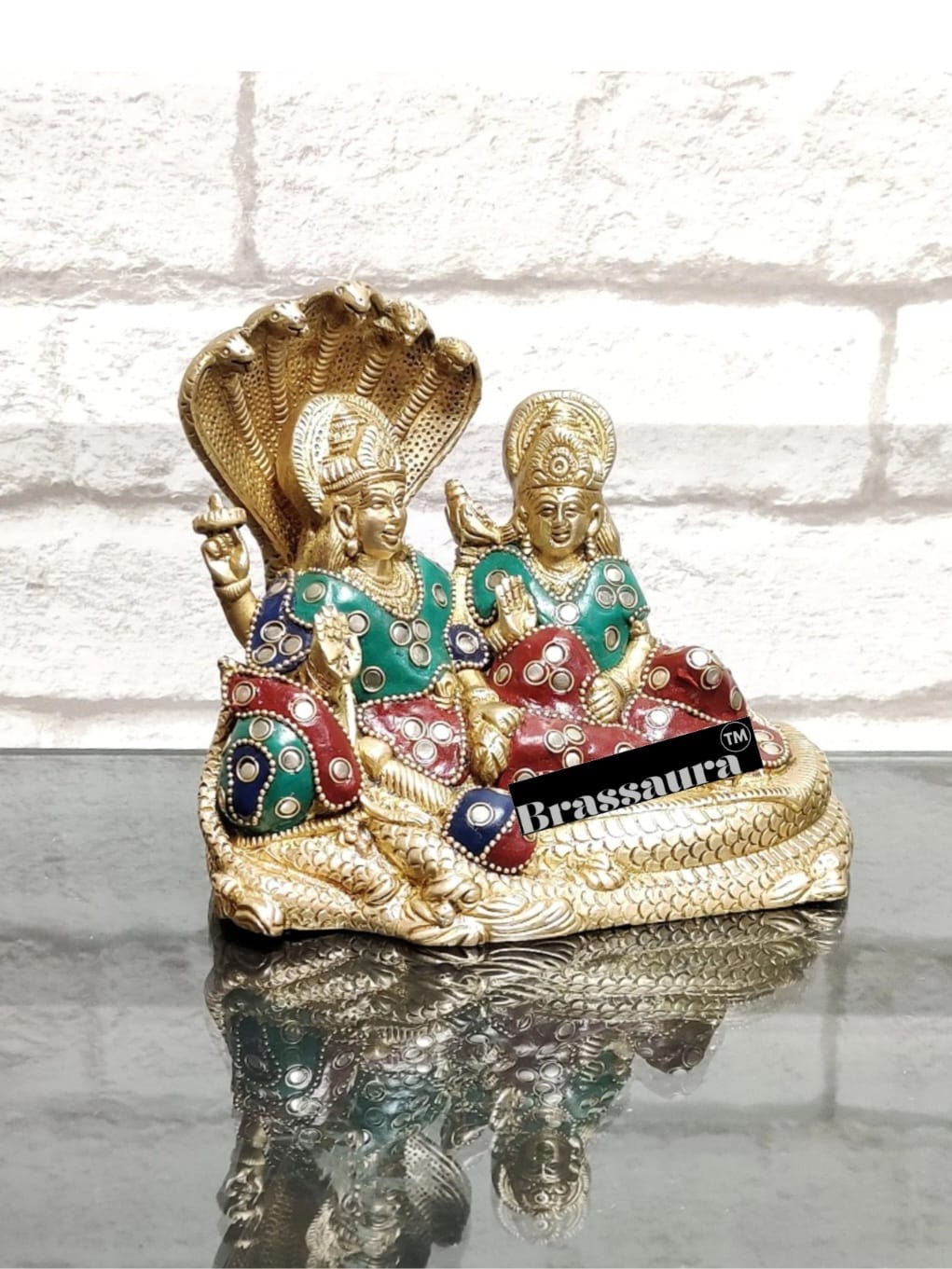 Brassaura™ Brass Idol with Golden Finish – 2.2kg, 6.5-Inch – Vaastu-Compliant Decor for Home, Office & Gifting