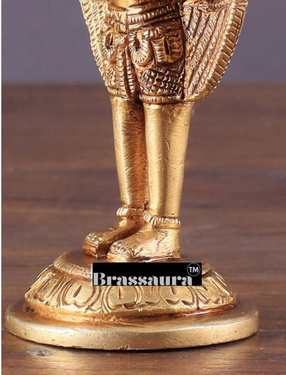 Handcrafted Brass Garuda Idol – Height 6 Inches, Weight 600 Grams