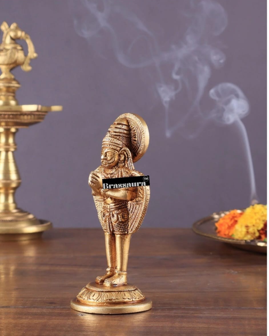 Handcrafted Brass Garuda Idol – Height 6 Inches, Weight 600 Grams
