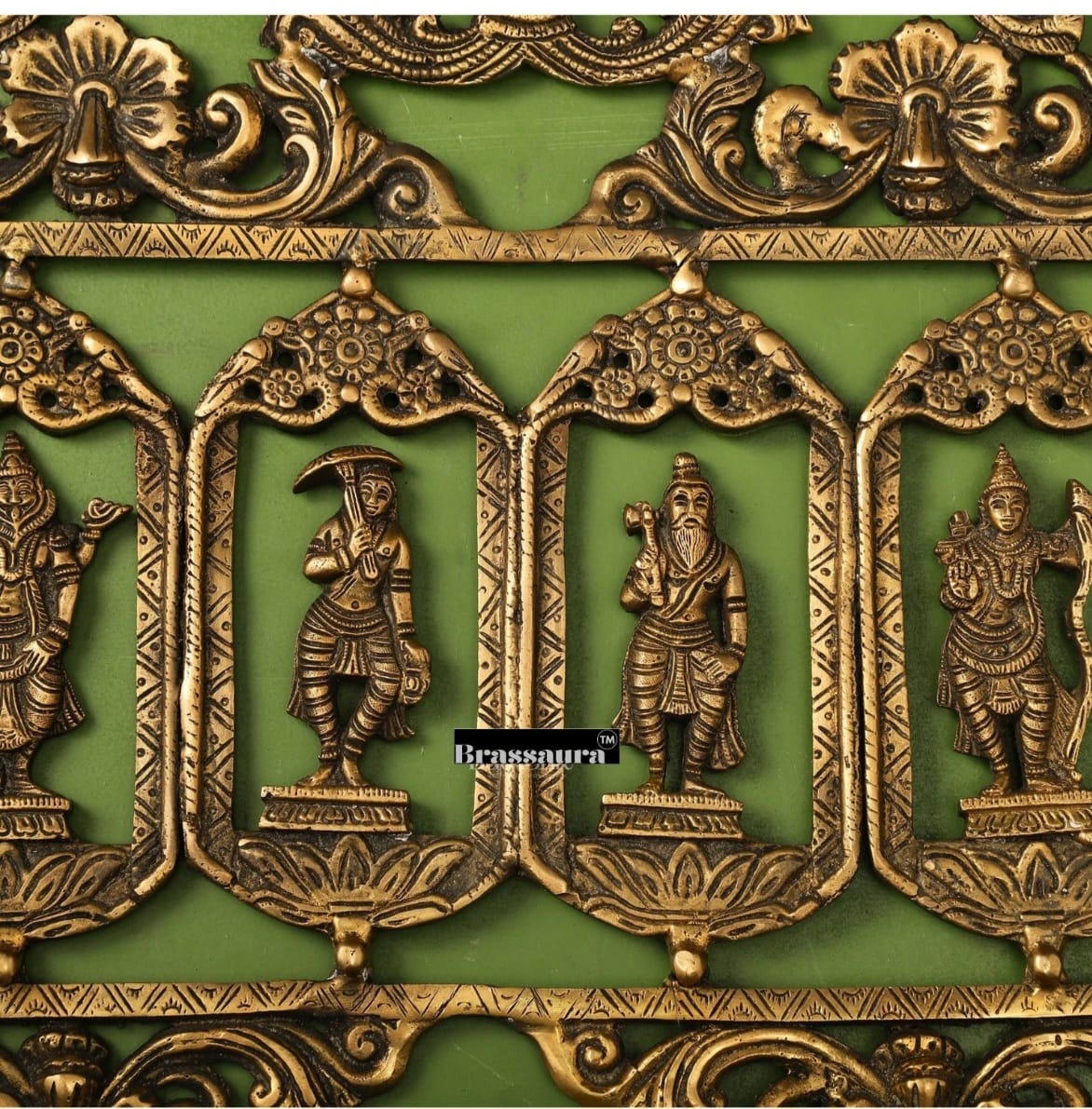 Brassaura™ Brass Dashavatar Wall Hanging – Width 30 Inches & Height 12 Inches, Weight 7.6 Kgs