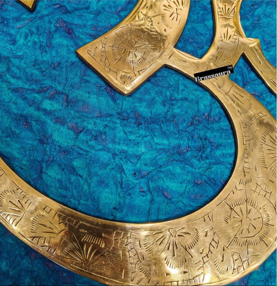 Brassaura™ Superfine Brass Om Wall Hanging – Height & Width 12 Inches & Weight 1 Kgs