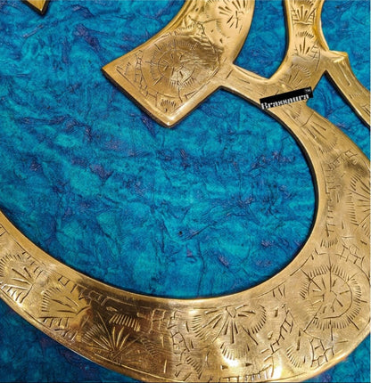 Brassaura™ Superfine Brass Om Wall Hanging – Height & Width 12 Inches & Weight 1 Kgs