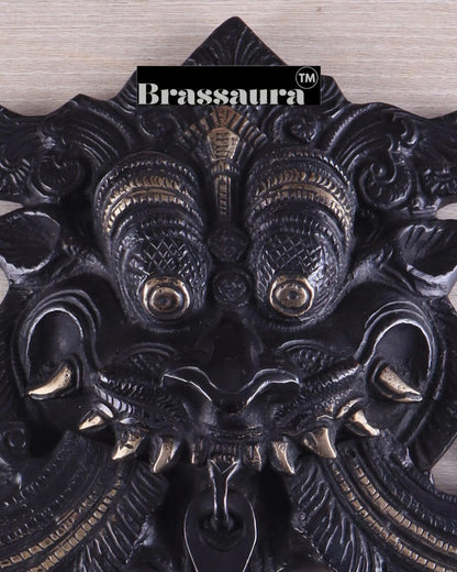 Brassaura™ Brass Kirtimukha Yali Wall Hanging – Height 11 Inches & Weight 1.6 Kgs
