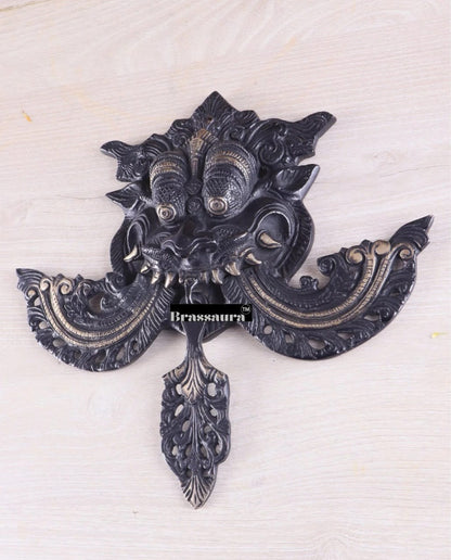 Brassaura™ Brass Kirtimukha Yali Wall Hanging – Height 11 Inches & Weight 1.6 Kgs