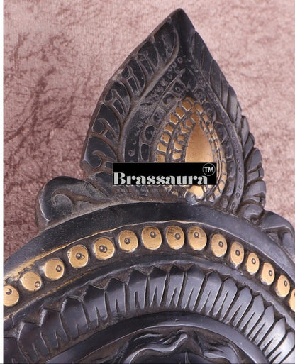 Brassaura™ Brass Goddess Durga Wall Mount – Height 10.5 Inches & Weight 2.2 Kgs