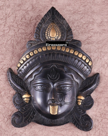 Brassaura™ Brass Goddess Durga Wall Mount – Height 10.5 Inches & Weight 2.2 Kgs