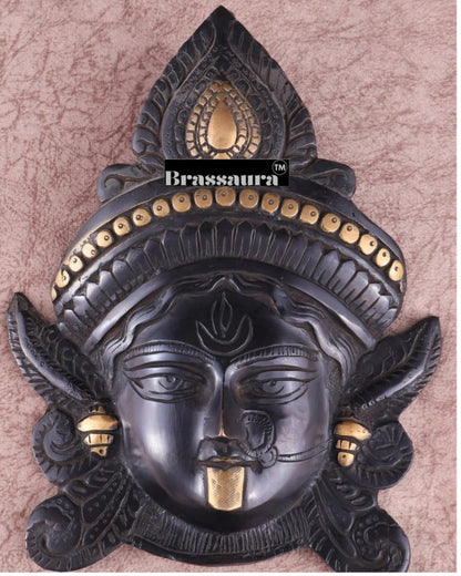 Brassaura™ Brass Goddess Durga Wall Mount – Height 10.5 Inches & Weight 2.2 Kgs