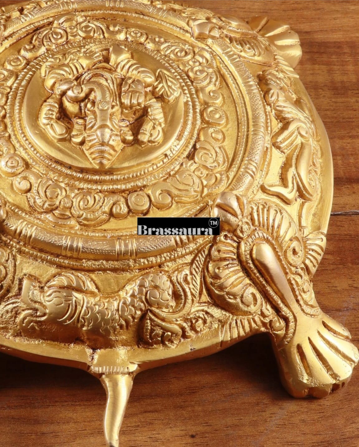 Brassaura™ Brass Tortoise Statue – Height 3 Inches & Weight 2.8 Kgs | Feng Shui & Vastu Home Décor
