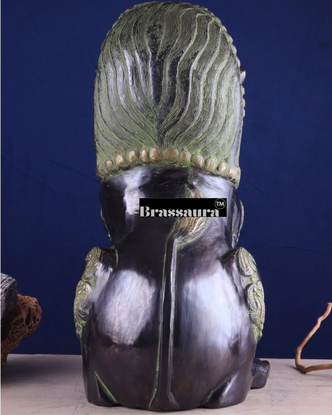 Brassaura™ Pure Brass Tibetan Lion – Height 21 in, Weight 21.115 kg