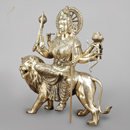 Handcrafted brass statue Maa Durga Seated on lion  33 Inches