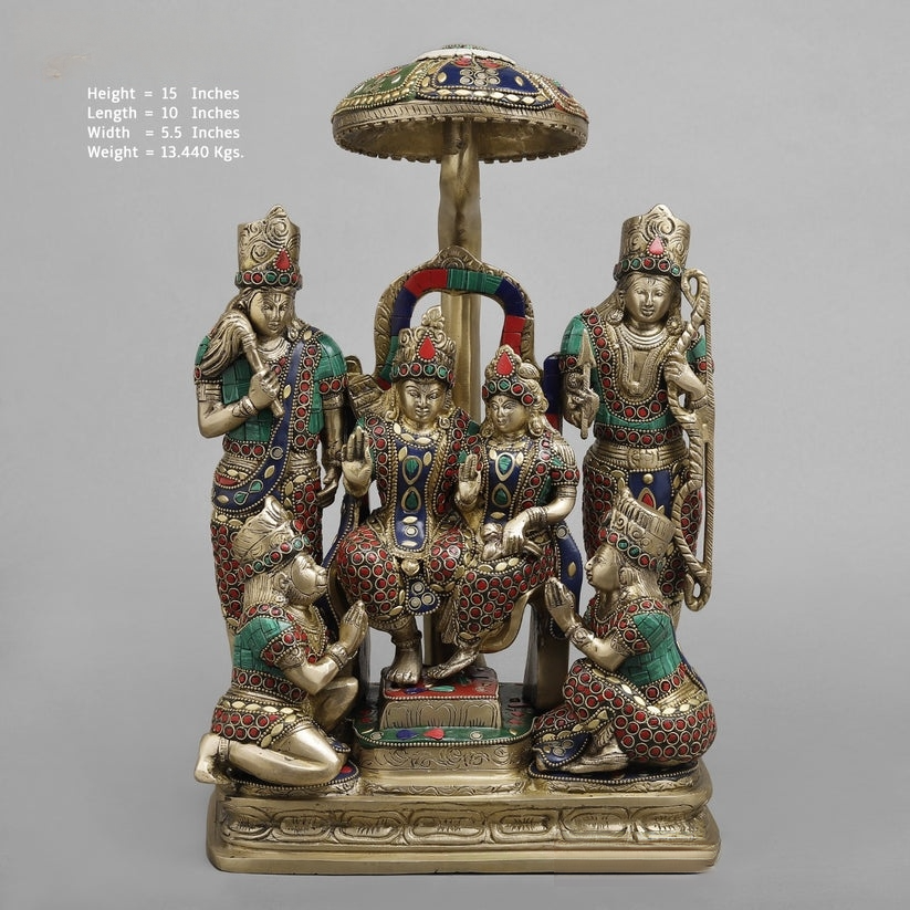 Brass Stonework Ram Darbar 15” Inches