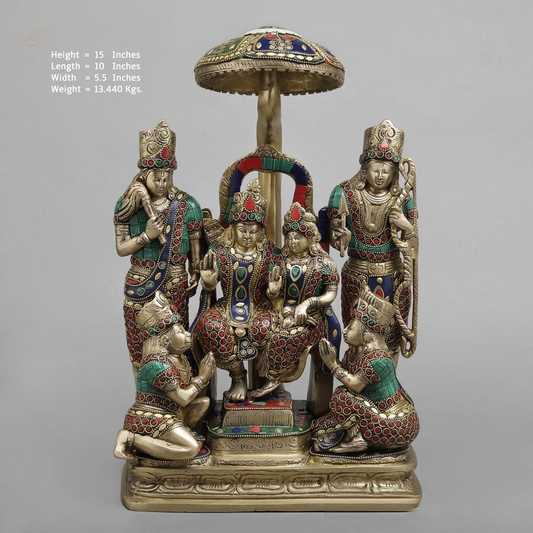 Brass Stonework Ram Darbar 15” Inches