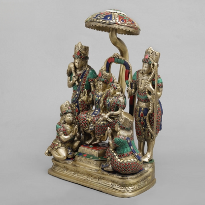 Brass Stonework Ram Darbar 15” Inches
