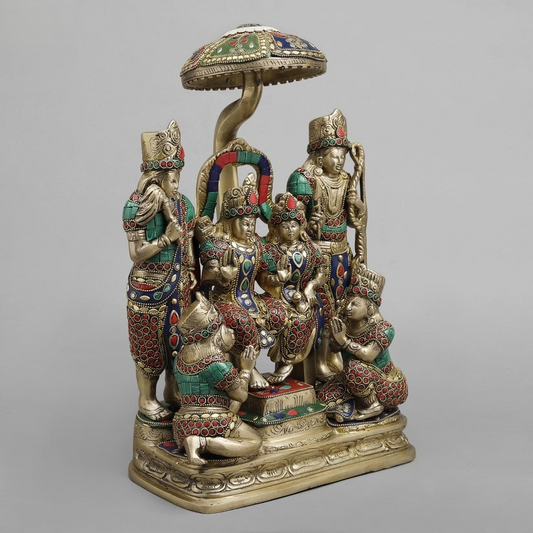 Brass Stonework Ram Darbar 15” Inches