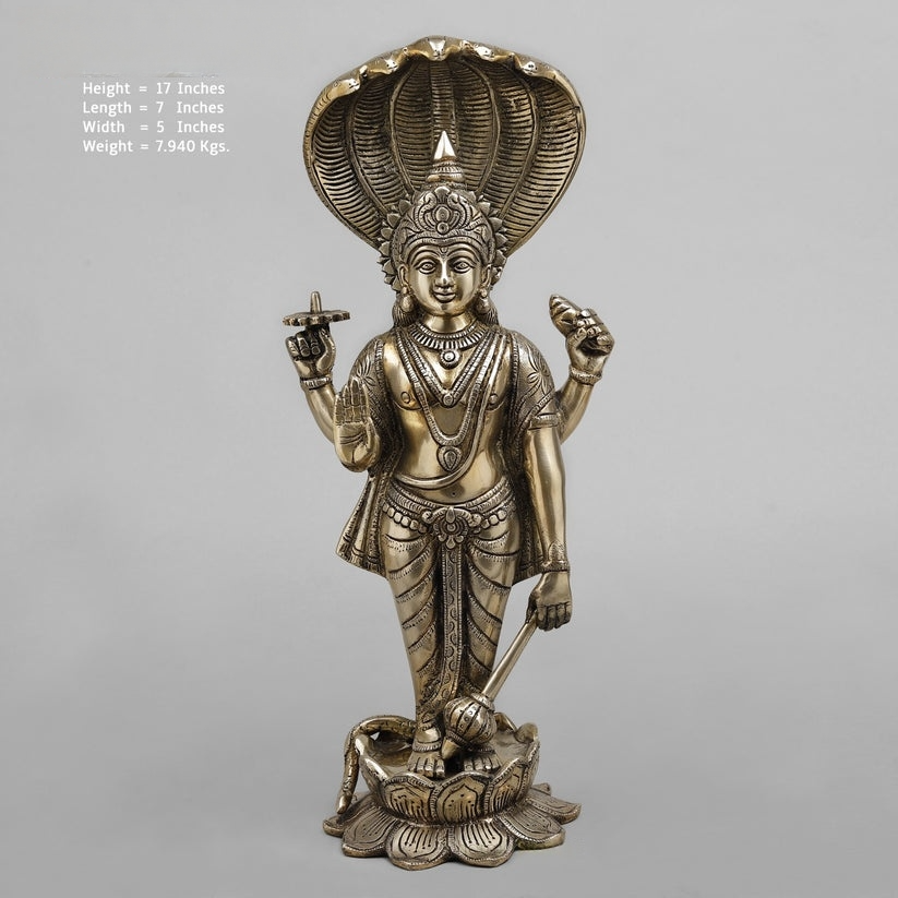 Brass Vishnu Smooth finish 17” Inches