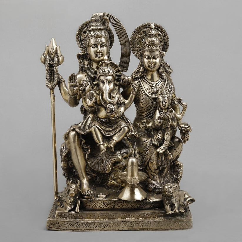 Handcrafted statue Brass Shiv Parivaar Inches