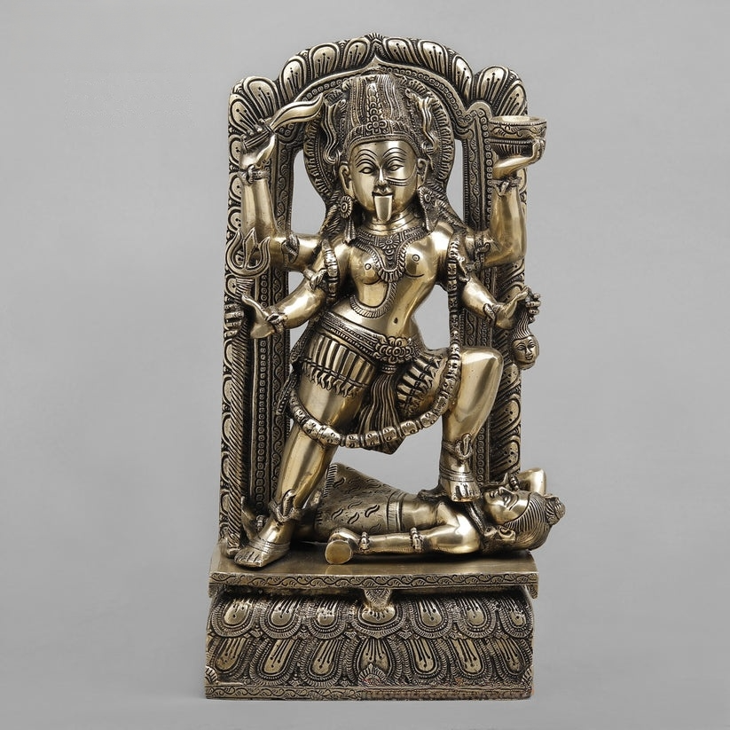 Brass Kaali with Frame fine , Smooth finish 17”