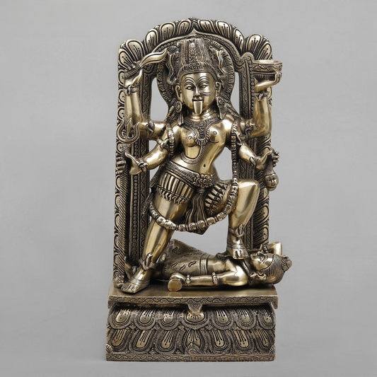 Brass Kaali with Frame fine , Smooth finish 17”